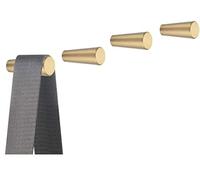 YANGQIHOME Lot de 4 Crochets Muraux Coniques 45 x 15 mm en Laiton Massif Doré - pour Rangement Salle de Bain, Cuisine, Vêtements - Résistants, Décoratifs et Contemporains