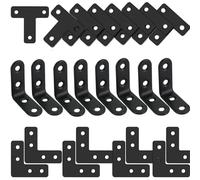 Yangshe Lot de 24 équerres d'angle en forme de L, 4,9 x 4,9 cm en acier inoxydable noir à angle droit à 90 degrés