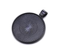 Yangshe Lot de 50 plateaux à pendentifs double face 25/30 mm - Plateaux vierges pour colliers, porte-clés, fabrication de bijoux, 30mm, Acétate, Pas de gemme