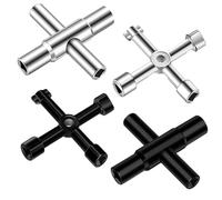 Yangshe Sillcock Lot de 4 clés de robinet à eau - Comprend des clés de 6,35 mm, 9/32", 5/16", 11/32" pour vannes, armoires électriques et compteurs de gaz pour robinet d'arrêt, robinets d'eau