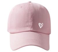 YANGSHINE Casquette de baseball unisexe avec cœur brodé pour femme, chapeau d'été réglable en coton, taille unique, rose, rose, taille unique