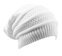 YANGSHINE Chapeau unisexe Jamaïque Reggae Bonnet tricoté en acrylique Bonnet tendance Slouch Bonnet d'hiver Dreadlock Accessoires Rasta Chapeaux, blanc, taille unique