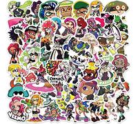 Yangsiw Splatoon Lot de 50 Autocollants pour Bouteille d'eau pour Adolescents et Enfants Motif Jeux de tir Cool pour Ordinateur Portable