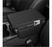 YANGSKT1 Coussin d'Accoudoir Voiture pour Alfa Romeo Junior AB 2024 Hybrid,Coussin D'accoudoir Voiture en Cuir Antidérapant Housse Protection pour Console Centrale De Voiture Coussin,Black
