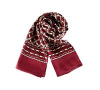 YangtzeStore Longue écharpe en satin de soie charmeuse pour homme, bordeaux, 63"x10"