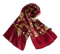 YangtzeStore Longue écharpe en satin de soie charmeuse pour homme, Dragon marron, 63"x10"
