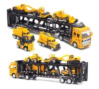 YANGUN 7-in-1 Camion de Construction, Jouet de Véhicules, Grue Jouet, Excavatrice Enfant,Cadeau d'anniversaire pour Enfants Garçon Fille de 3 4 5 6 Ans (Camion de Transport)