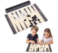 YANGUN Backgammon Set, Backgammon Voyage, 36 x 25 cm Portables Bagamon de Voyage, Jeux de Société Familial pour Adultes et Enfant Jeu de stratégie