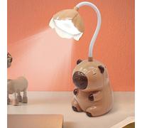YANGUN Capybara Lampe de bureau pour enfant 2 en 1 avec taille-crayon rechargeable pour enfants Lampe de chevet Capybara pour lire et étudier
