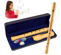 YANGUN Flûte à Bec en Bois, Bois de Flûte à Bec, Instrument de Flûte à Bec Soprano, Flûte à Bec Allemand, Flûte à Bec en érable, Soprano Recorder Flute Avec Kit de Nettoyage étui Rigide Vent