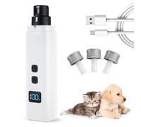 YANGUN Orthopfote Ponceuse à griffes 2 en 1 pour chiens, avec lumière, super silencieuse, rechargeable, électrique, sans fil, 40 dB, pour chiens et chats de taille moyenne