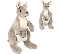 YANGUN Peluche Kangourou, 28cm Peluche Mère et Enfant Kangourou, Kangaroo Soft Toy, pour se Blottir, Jouer et Dormir, Cadeaux d'anniversaire pour Enfants