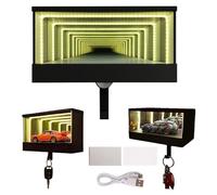 YANGUN Porte-clés Infinity Garage - Fonction de charge USB - Pour garage - Avec lumière LED - Porte vec détecteur de mouvement - Cadeau décoratif pour les amateurs de voiture