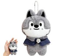 YANGUN Porte-clés Peluche, 12 cm Sk-zoo, Peluche STAY (Jiniret/Wolf Chan/Leebit/Puppym), Breloque Sac à Dos, Porte-clés Collection
