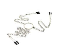 Yangver Femme Pince à sein SM Pinces à Clitoris avec Chaîne en Acier Inoxydable,Nipple Clamps Bondage Clitoris Clamps Femme Outil de masturbation Couple Flirter Réglable