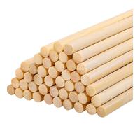 YANGWEN 100 Pièces Bâtonnet Rond en Bois Bambou Naturel 300mm x 3mm Baguette Bois Naturel pour Arts Plastique, Bricolage & Travail du Bois