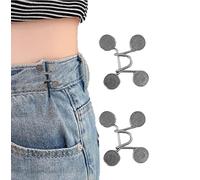YANGWEN 2 Pièces Boucles de Taille Réglables pour Jeans, 32mm Boutons à Pince sans Outils pour Pantalons Rallonge De Boucle de Taille Réglable