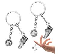 YANGWEN 2 Pièces Porte-clés de Football pour garçons en Argent Chaussure de Football et Ballon Porte-clés nouveauté Fan de Sport Porte-clés pour Hommes garçons métal Pendentif Football