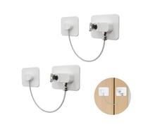 YANGWEN 2PCS Sécurité Enfant pour Fenêtres et Portes - Verrous Autocollants Anti-Ouverture - Bloque Tiroirs, Armoires et Réfrigérateur - Cadenas de Sûreté Enfants Blanc