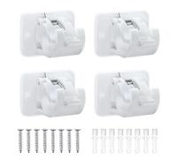 YANGWEN 4 Pièces Support Tringle Rideaux sans Percage Plastique Crochet Rideau Adhesifs Porte-Tringles Support Rideau sans Percage Crochets pour la Maison,la Salle de Bain