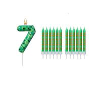 YANGWEN Bougie Anniversaire 7 Ans Fille Garçon, 13 Pièces Kit Bougie Chiffre 7 Décoration Gâteau, Décoration Anniversaire Enfant pour Gâteau, Fournitures de Fête