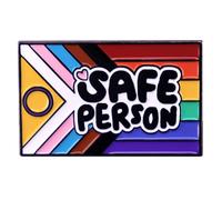 yangwenyuan Broche drapeau arc-en-ciel « You Are Safe With Me » - Broche avec mots « Safe Person » - Épinglettes de fierté pour sacs à dos, badges, accessoires de décoration, bijoux, cadeau,