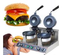 YANGYMM 1300W ÉLectrique Burger Gaufrier Commerciale, Presse à Panini éLectrique AntiadhéSive, ContrôLe de la TempéRature de 50 à 300 ℃, pour Boulangeries, Restaurants,B