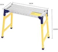 YANGYMM Escabeau RéGlable en Acier, Plateforme D'éChafaudage Pliable Portable, Supportant 150 Kg, pour Nettoyage et Peinture des Murs, avec Pieds AntidéRapants pour Peintres,180x36cm
