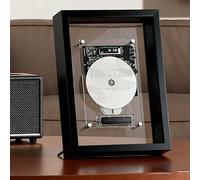 YANGYMM Lecteur CD Mural, Cadre Photo DéCoratif Musical, avec TéLéCommande, Bluetooth 5.0 / Sortie Auxiliaire 3,5 Mm, sans Haut-Parleurs, Design Mural, IdéAl pour la Maison, la Galerie Bureau Black