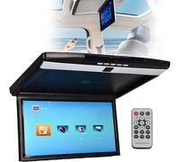 YANGYMM Moniteur de Toit de Voiture 17,3 Pouces, Affichage Complet 1080P, Lecteur StéRéO NuméRique HD pour Plafond, éCran LCD HD Portable, avec HDMI, USB, SD, IR, FM, Et TéLéCommande,Grey