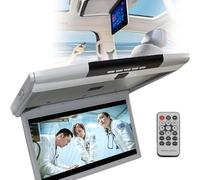 YANGYMM Moniteur de Toit de Voiture 17,3 Pouces, Affichage Complet 1080P, Lecteur StéRéO NuméRique HD pour Plafond, éCran LCD HD Portable, avec HDMI, USB, SD, IR, FM, Et TéLéCommande,Black