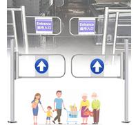 YANGYMM Portillon Battant Automatique à Ressort, Porte D'entrée Unidirectionnelle, 100 cm de Haut, Portillon Manuel à Ouverture à 90° pour Supermarché, Allée D'usine, Allée De Parc,200x100cm