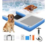 YANGYMM Rampe Gonflable pour Chien, éChelle Flottante Extra Large pour Piscine, Pliable et AntidéRapante, pour Pontons pour Chiens, Piscines, Bateaux et Quais,150X100X10cm-Yellow
