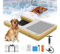 YANGYMM Rampe Gonflable pour Chien, éChelle Flottante Extra Large pour Piscine, Pliable et AntidéRapante, pour Pontons pour Chiens, Piscines, Bateaux et Quais,120X90X10cm-Yellow