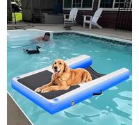 YANGYMM Rampe Gonflable pour Chien, Rampe de Piscine pour Grands Chiens, Rampes Bateau AntidéRapantes Eva, Rampes Ponton pour Piscines, Bateaux Quais,Blue-150X100X10cm