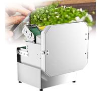 YANGYMM Trancheuse éLectrique pour Oignons Nouveaux, 200 W, Trancheuse à LéGumes Professionnelle, éPaisseur Tranche RéGlable de 1,3 à 35 Mm, 150 Kg/H, pour Ail, Gingembre, Pommes de Terre