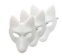YangYong Kitsune Masque blanc à faire soi-même, masques vierges non peints à peindre en renard