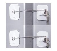 Yangyou Lot de 2 mini verrous de réfrigérateur avec clé pour adultes, serrure pour réfrigérateur, porte d'armoire (blanc)