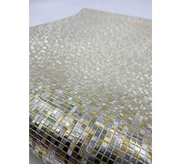 YangYun Décoration moderne, luxueuse, feuille d'or épaisse, fond mosaïque, papier peint scintillant, rouleau/couverture d'hôtel/décoration/papier peint de bar, 0,53 m x 10 m = 5,3 m², PVC, or pâle