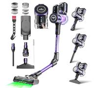 Yanhama H3 Plus Aspirateur Balai sans Fil,45Kpa et Puissance 550W,60 Mins Autonomie,21.6V Batterie Amovible Rechargeable Support Mural,Flex,Filtre HEPA,1.5L pour Sols durs,Tapis