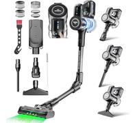 Yanhama H3 Plus Aspirateur Balai sans Fil,45Kpa et Puissance 550W,60 Mins Autonomie,21.6V Batterie Amovible Rechargeable Support Mural,Flex,Filtre HEPA,1.5L pour Sols durs,Tapis