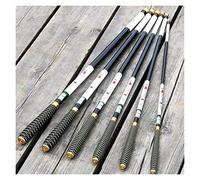 YANHAO Cannes à PêChe à Main,Tiges Pêche Télescopiques 3.6 4.5 5.4 6.3 7.2 mètres Flux Pôle Main coulée en Fibre de Carbone télescopique Pêche Rods Poisson Tackle(White,4.5 m)