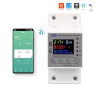 YANHAO Disjoncteur 10a,Contacteur 220v Compteur d'énergie Intelligent Wi-FI 63A 80A, Mesure kWh, disjoncteur, minuterie, avec Protection Contre Les fuites et la Tension, TUYA TOMPD(80A)