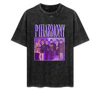 YANHOME Fashionable Men's Retro T-Shirt P1Harmony Cotton T-Shirt Black S