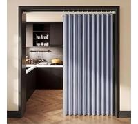 YANHONG Rideau de Porte Pliant 112 x 170 cm Anti-Moisissure, Imperméable, Anti-Éclaboussures Séparateur de Pièce Pliable Anti Bruit Fermeture Rapide pour Salon Chambre et Cuisine, Bleu