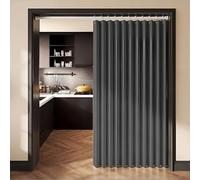 YANHONG Rideau de Porte Pliant 127 x 170 cm Anti-Moisissure, Imperméable, Anti-Éclaboussures Séparateur de Pièce Pliable Anti Bruit Fermeture Rapide pour Salon Chambre et Cuisine, Gris
