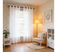 YANHONG Rideau Voilage 240 x 240 cm Translucide, Bloquer, Anti-UV, Separation, Lumiere Rideaux Transparents Élégants Décoration de Maison pour Chambre Enfant Cuisine, Blanc