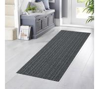 YANHONG Tapis de Couloir Antidérapant 40 x 110 cm De Cuisine, Lavable, Design Moderne, Intérieur Moderne Tapis de Sol avec Fond antidérapant pour évier, Cuisine, Couloir, Noir