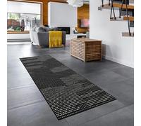 YANHONG Tapis de Cuisine 50 x 250 cm Antidérapant et Lavable, Fabriqué sur Mesure Tapis de Passage Anti-Poussière avec Fond antidérapant pour Décoration Maison, Noir