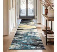 YANHONG Tapis de Passage 150 x 390 cm Lavable Antidérapant Doux Microfibre Tapis Salle de Bain Couloir avec Envers en Antidérapant pour Cuisine Bureau Buanderie Salon, B